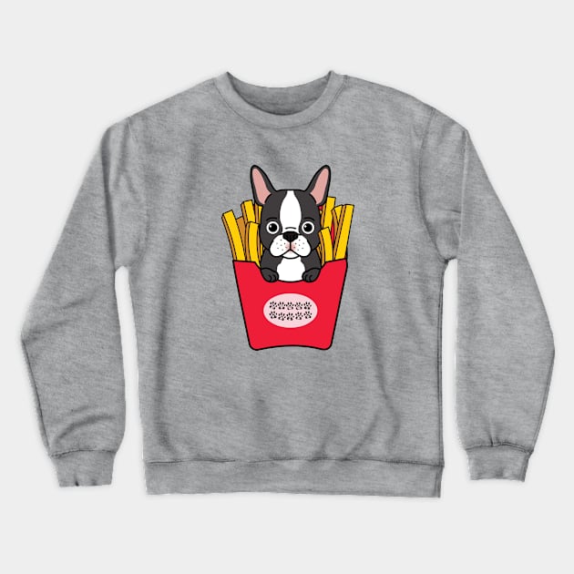 Cute Doggy And French Fries Crewneck Sweatshirt by Owl Canvas